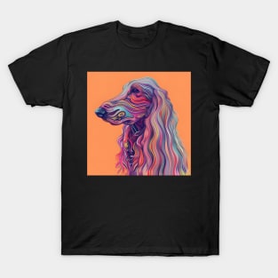 Afghan Hound in 70's T-Shirt